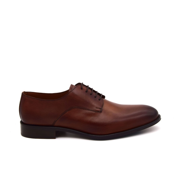 Chaussures En Cuir Lisse Noir Flecs T600-157 Pour Homme - Lacets, Talon Bloc, Semelle Cousue
