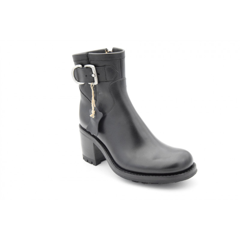 Bottines Chelsea Free Lance Justy 7 - Taille 39, Cuir Noir, Talon Carré 7cm, Occasion Très Bon état