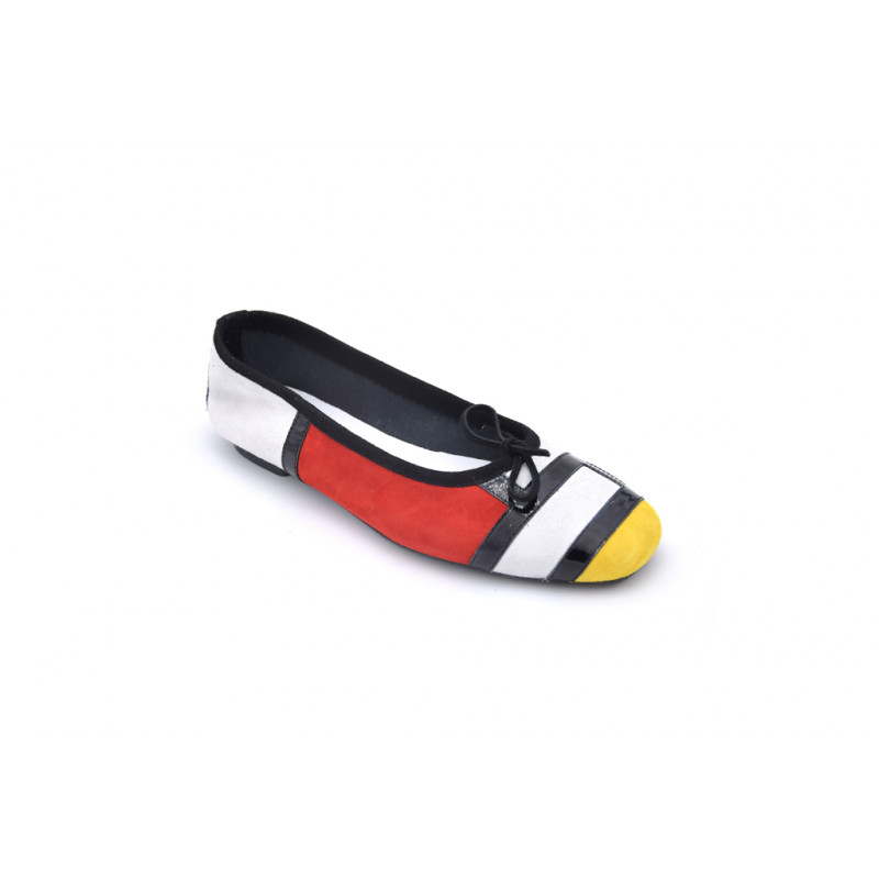 Ballerines Reqins Hondriane Mix - Peau Beige/jaune/bordeaux - Taille 36 - Neuf Avec Emballage
