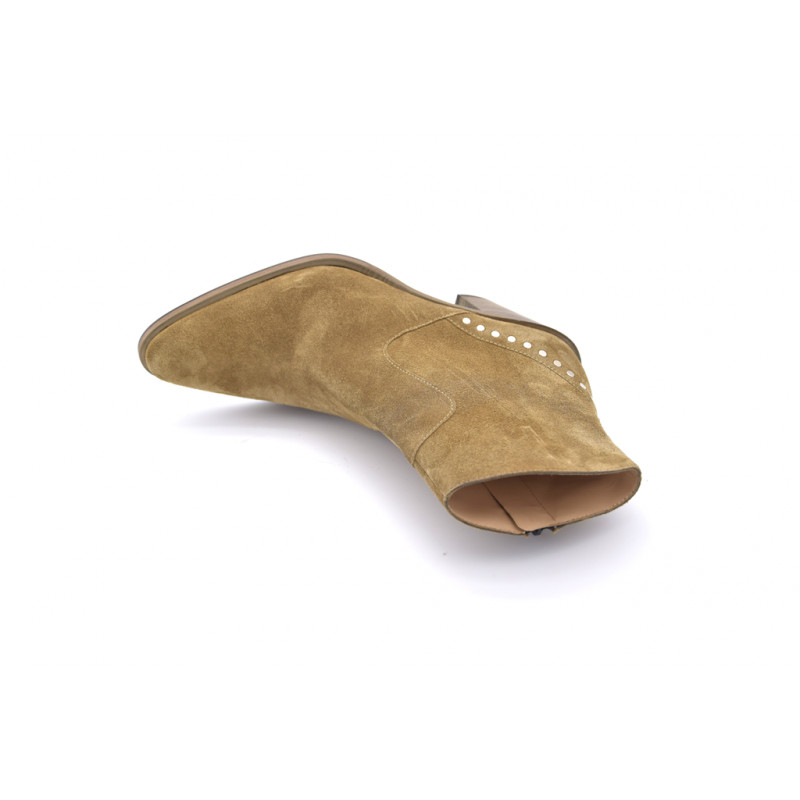 Bottines Vintage Cuir Beige Free Lance Taille 36 - Qualité Luxe - Occasion Bon état